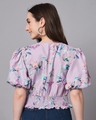 Shop Women's Lavender All Over Floral Printed Short Top-Design