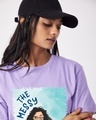 Shop Women's Lavender Messy Mohtarma Graphic Printed T-shirt