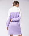 Shop Women's Lavender & Off-White Color Block Jumper Dress-Design