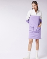 Shop Women's Lavender & Off-White Color Block Jumper Dress