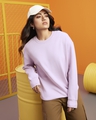 Shop Women's Lavender Oversized Sweatshirt-Front