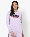 Shop Women's Lavender Printed Lilac Relaxed Fit Sweatshirt-Front