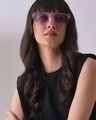 Shop Women's Lavender Rectangle Sunglasses-Front