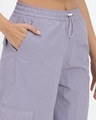 Shop Women's Lavender Tapered Fit Cargo Parachute Pants