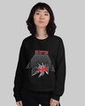 Shop Women's Black led zepplin Printed Regular Fit Sweatshirt-Front