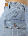 Shop Women's Light Blue Denim Cargo Shorts