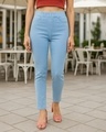 Shop Women's Light Blue Denim Jeggings-Front