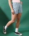 Shop Women's Light Blue Denim Shorts-Design
