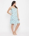 Shop Women's Light Blue Printed Scoop Neck Dress-Design