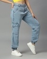 Shop Women's Light Blue Relaxed Fit Cargo Jogger Jeans-Design