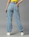 Shop Women's Light Blue Relaxed Fit Cargo Jogger Jeans-Full