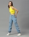Shop Women's Light Blue Relaxed Fit Cargo Jogger Jeans