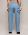 Shop Women's Light Blue Straight Fit Cargo Carpenter Jeans-Full