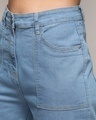 Shop Women's Light Blue Straight Fit Cargo Carpenter Jeans