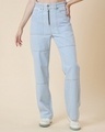 Shop Women's Light Blue Straight Fit Jeans-Front