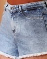 Shop Women's Light Blue Washed Denim Shorts