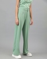 Shop Women's Light Green Straight Fit Trousers-Design