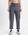 Shop Women's Grey Tapered Cargo Pants-Design