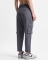 Shop Women's Grey Tapered Cargo Pants-Full