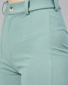 Shop Women's Light Moss Green Straight Fit Trousers