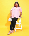 Shop Women's Light Pink Boxy Fit Plus Size Shirt