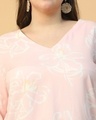 Shop Women's Light Pink Floral Printed Plus Size Top