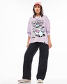 Shop Women's Lilac Bloom Deja Moo Graphic Printed Oversized T-shirt-Full