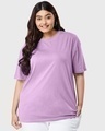Shop Women's Lilac Bloom Plus Size Oversized T-shirt-Front