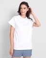 Shop Pack of 2 Women's Purple & White Boyfriend T-shirt-Design