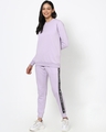 Shop Women's Lilac Crew Neck Relaxed Fit Sweatshirt-Full