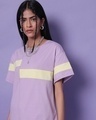 Shop Women's Lilac Feel Good Color Block Oversized T-shirt-Front