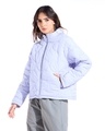 Shop Women's Lilac Oversized Puffer Jacket-Front