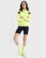 Shop Women's Lime Green Color Block Windcheater Jacket-Full