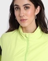Shop Women's Lime Green Color Block Windcheater Jacket