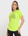 Shop Women's Lime Popsicle Typography Raglan T-shirt-Front