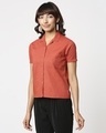 Shop Women's Linen Half Sleeves Lapel Collar Pocket Shirt-Design