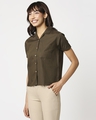 Shop Women's Linen Half Sleeves Lapel Collar Pocket Shirt-Design