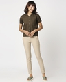 Shop Women's Linen Half Sleeves Lapel Collar Pocket Shirt
