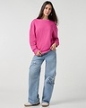Shop Women's Magenta Oversized Sweatshirt