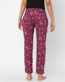 Shop Women's Maroon All Over Floral Printed Cotton Lounge Pants-Design