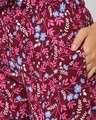 Shop Women's Maroon All Over Floral Printed Cotton Lounge Pants