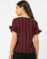 Shop Women's Maroon & Black Striped Top-Design