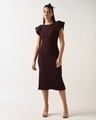 Shop Women's Wine Maroon Bodycon Dress-Full