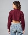 Shop Women's Maroon Boxy Fit Crop Shirt-Design