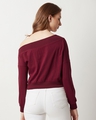 Shop Women's Maroon Cotton Jersey Sweatshirt-Design