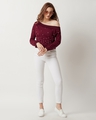Shop Women's Maroon Cotton Jersey Sweatshirt