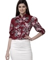 Shop Women's Maroon Floral Printed Shirt-Front