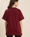 Shop Women's Maroon Graphic Printed Relaxed Fit T-shirt-Design