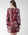 Shop Women's Maroon & Grey Printed Mini A Line Dress-Design