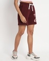 Shop Women's Maroon Just Chill Typography Relaxed Fit Shorts-Design